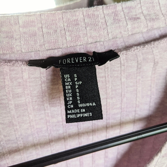 Lilac Forever 21 Long Sleeve Crop Top - Picture 4 of 4